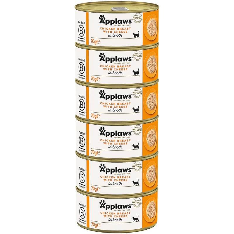 Applaws Cat konzerva kuřecí prsa se sýrem pro kočky (6×70 g)