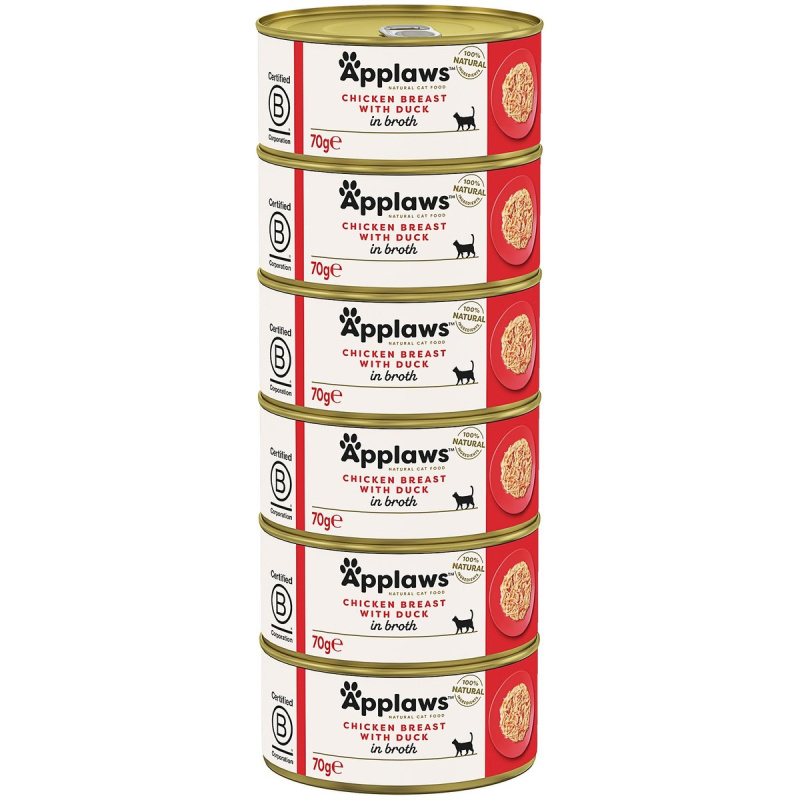 Applaws Cat konzerva kuřecí prsa s kachnou pro kočky (6×70 g)