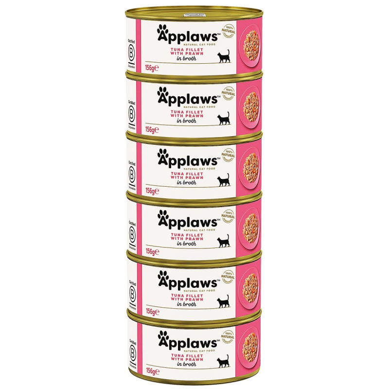 Applaws Cat konzerva tuňák s krevetami (6×156 g)