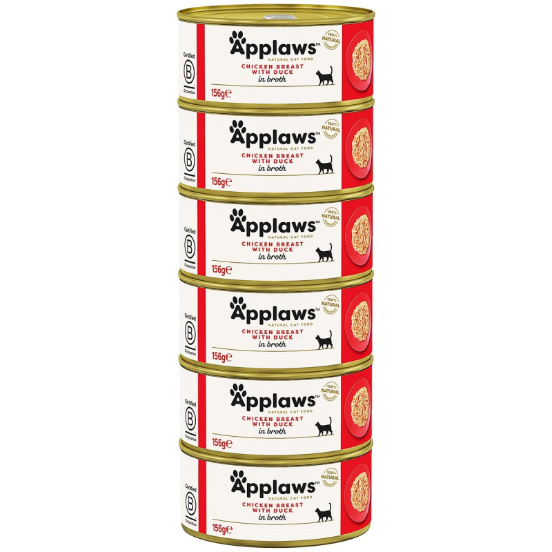 Applaws Cat konzerva kuřecí prsa s kachním pro kočky (6×156 g)