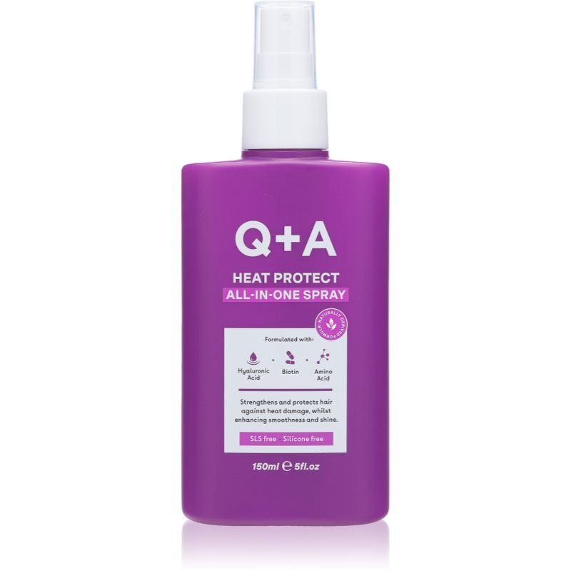 Q+A Heat Protect All-In-One ochranný sprej na tepelnou úpravu vlasů 150 ml