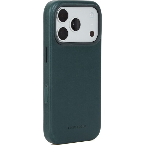 Troubadour Full Leather MagSafe kožený kryt iPhone 17 Pro/iPhone 18 Pro Obsidian Green