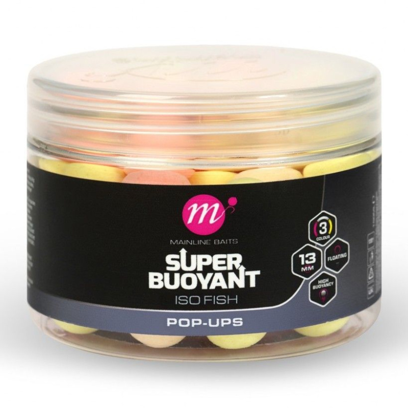 Mainline plovoucí boilie super buoyant pop up pink yellow white 13 mm - iso fish