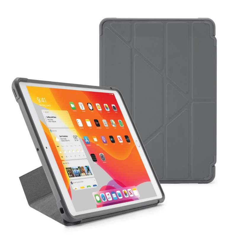 Pouzdro Pipetto Origami pro iPad 10.2" - tmavě šedé