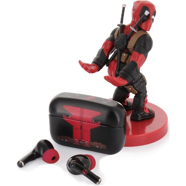 Marvel Holdems Mini Holder & Wireless Headphones Deadpool with TWS Buds Pro 10 cm Černá/červená