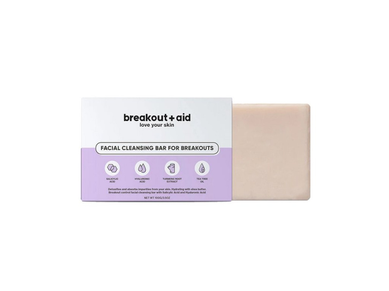 Breakout+aid Čistící mýdlo na problematickou pleť s kyselinou salicylovou, 100g