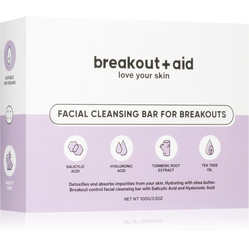 Breakout+aid Čistící mýdlo na problematickou pleť s kyselinou salicylovou, 100g