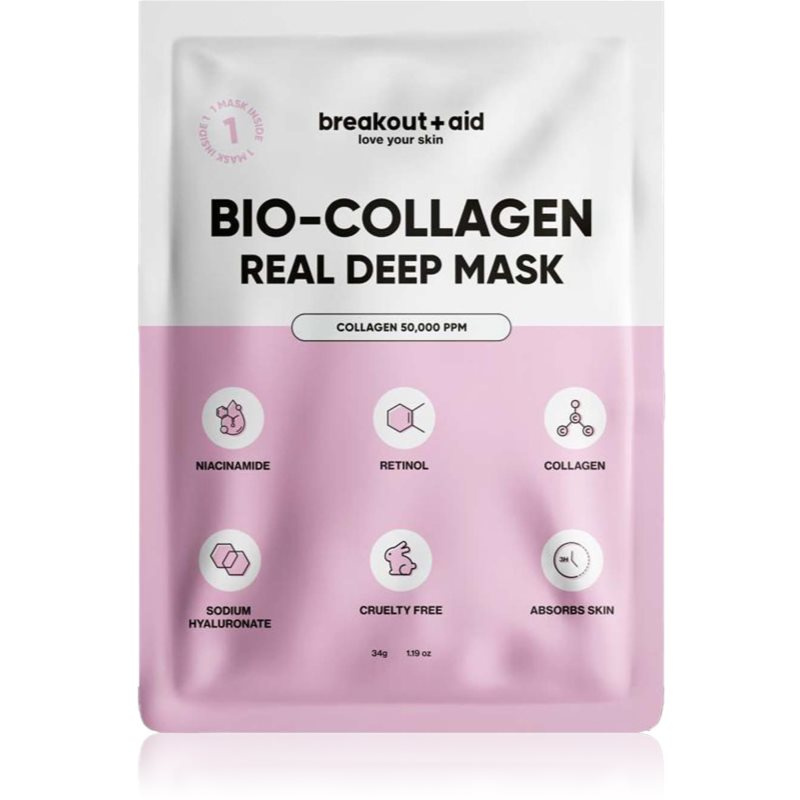 My White Secret Breakout+aid Bio-collagen real deep mask noční maska s kolagenem 1 ks