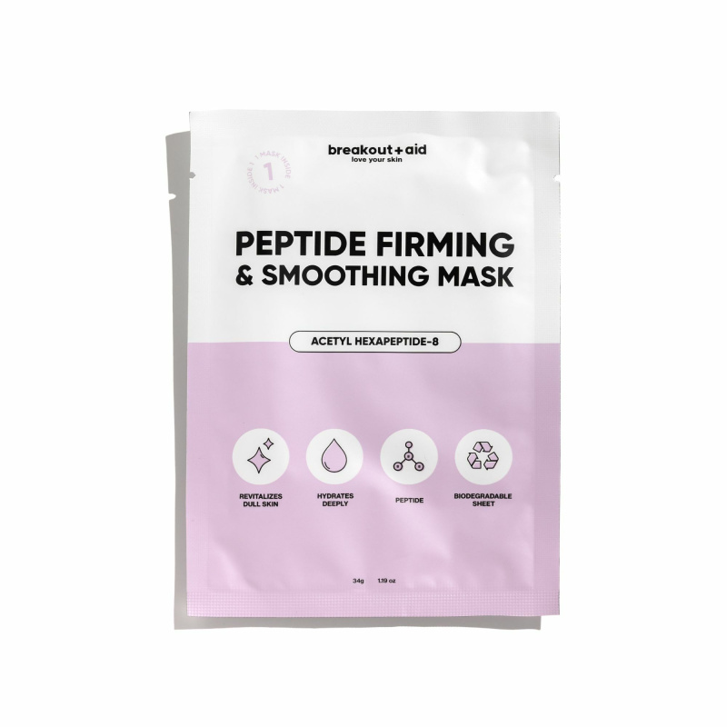breakout + aid Peptide Firming & Smoothing Mask plátýnková maska s peptidy 34 g