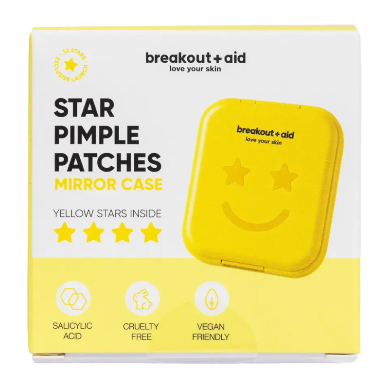 Breakout+aid Náplasti na akné v krabičce Žluté hvězdičky 32 ks