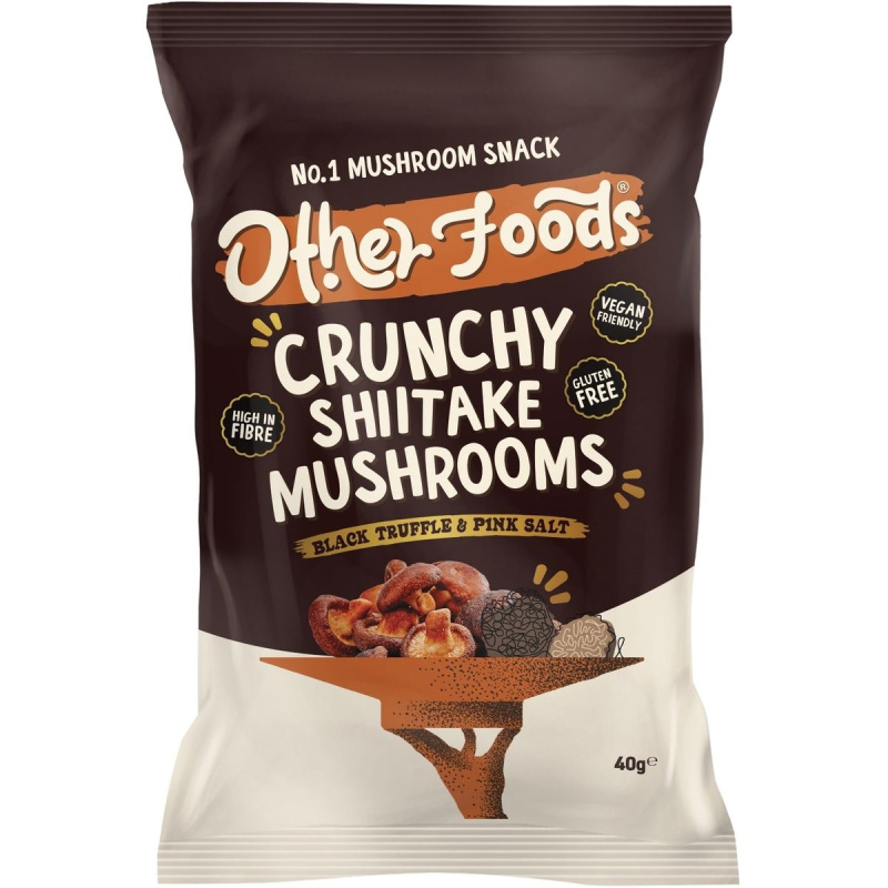 Other Foods Křupavé shiitake chipsy s černým lanýžem a růžovou solí