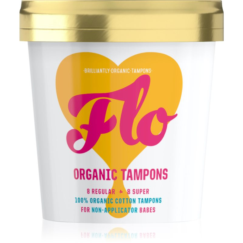 FLO menstruační tampony z bio bavlny mix 8 ks Regular a 8 ks Super