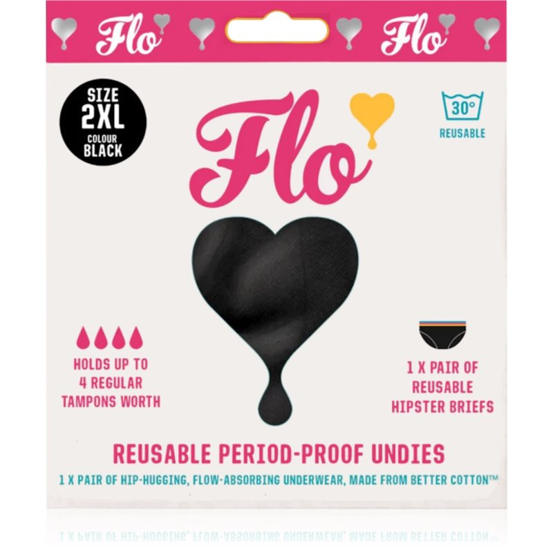 FLO Menstruační kalhotky černé 3XL