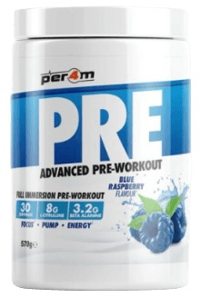 PER4M Pre-Workout Stim 570g - modrá malina