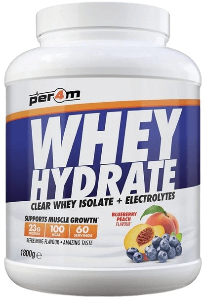 Per4m Clear Whey Isolate + Electrolytes 1800 g - borůvka/ broskev
