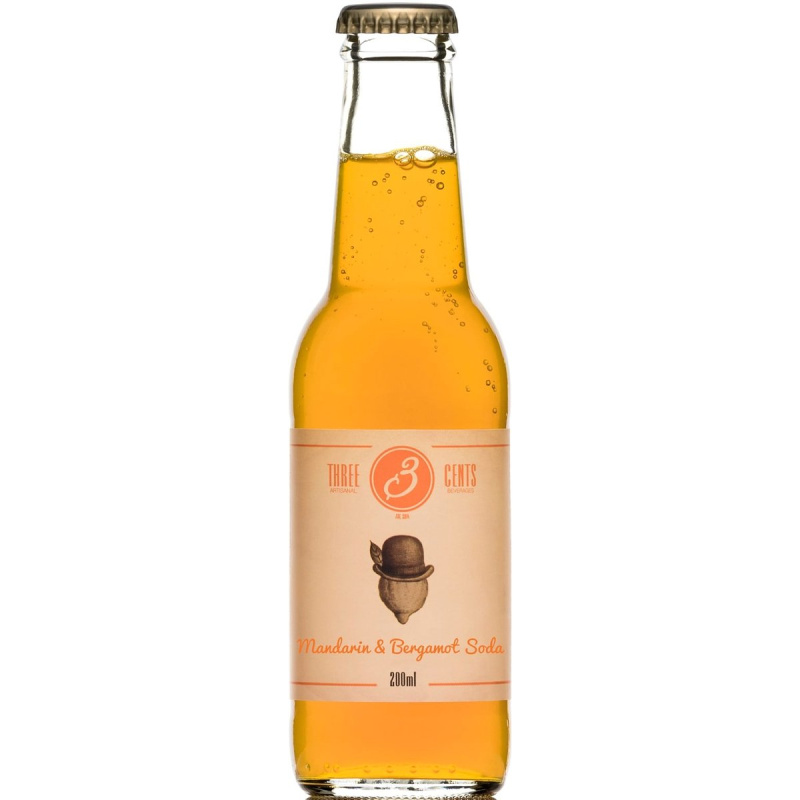 Three Cents Mandarin & Bergamot soda sklo
