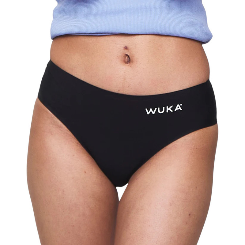 Dívčí menstruační kalhotky Wuka Stretch Bikini Brief Super Heavy bezešvé černé (WSBBSH) 12-16 let