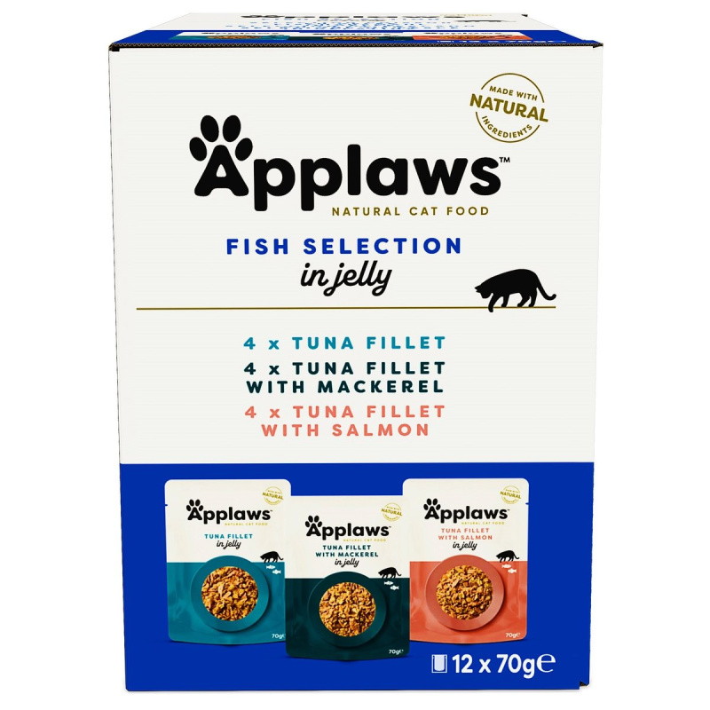 Applaws Cat Jelly kapsička rybí pro kočky multipack (12×70 g)