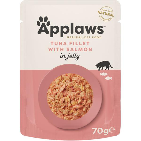 Kapsička APPLAWS cat pouch tuna wholemeat with salmon in jelly 70 g