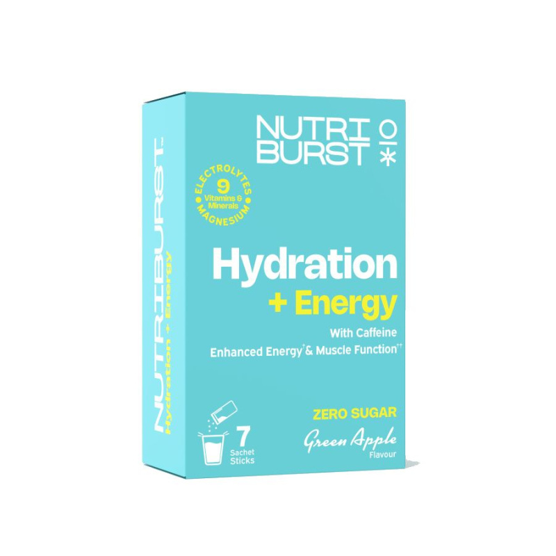 Nutriburst Elektrolyty Energy hydratační nápoj s vitamíny 7 ks zelené jablko