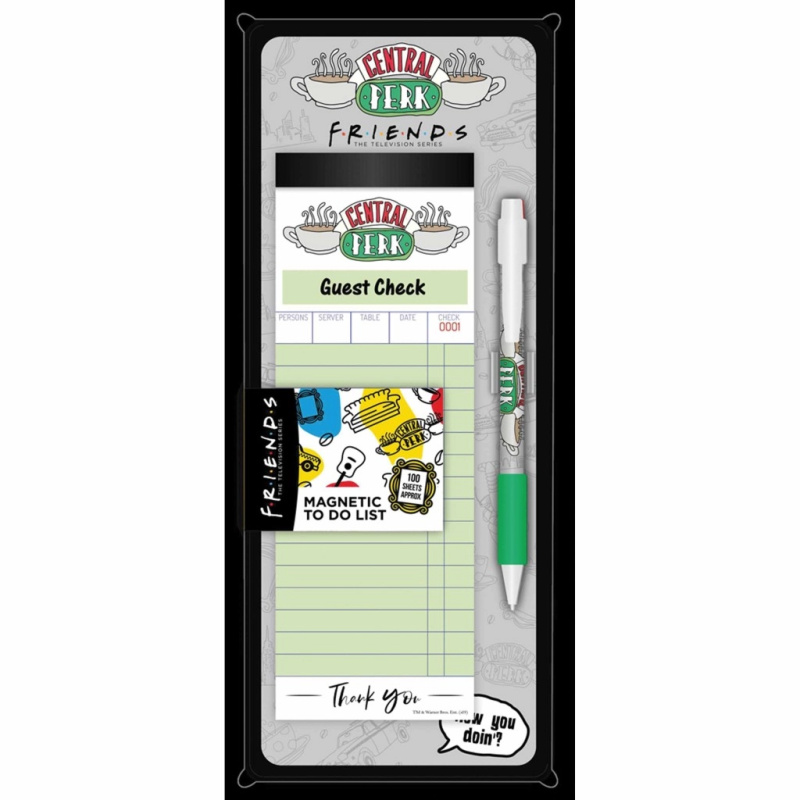 CurePink Poznámkový magnetický blok Friends Central Perk 10 x 27 cm FS147232