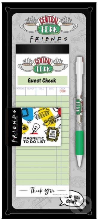 CurePink Poznámkový magnetický blok Friends Central Perk 10 x 27 cm FS147232