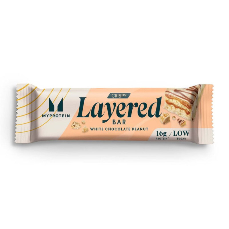 MyProtein Crispy Layered Bar, 58 g Příchuť: Bílá čokoláda/Arašídy