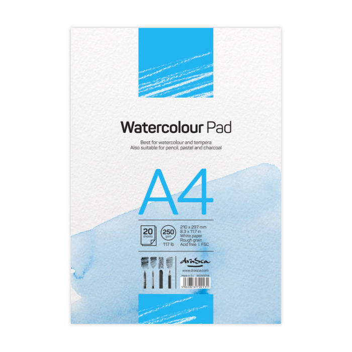 Skicák Watercolour Pad bílý (250g/m2, 20 listů) A4