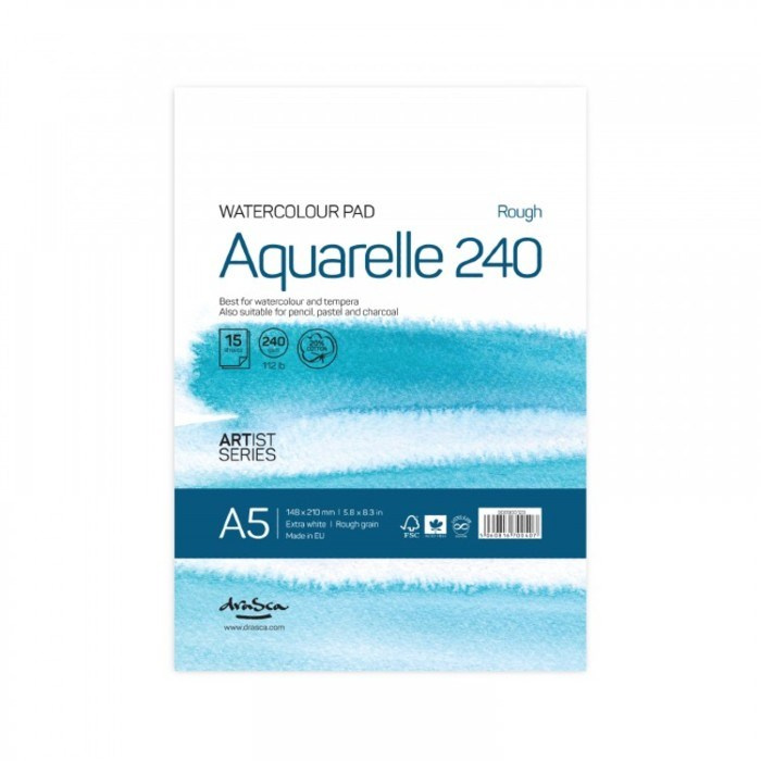 Skicák Aquarelle Rough 240 extra bílý (240g/m2, 15 listů) A5