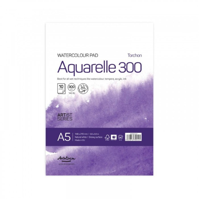 Skicák Aquarelle Torchon 300 přírodní bílý (300g/m2, 10 listů) A5