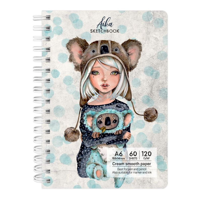 Kroužkový blok Aika (120g/m2, 60 listů) A6