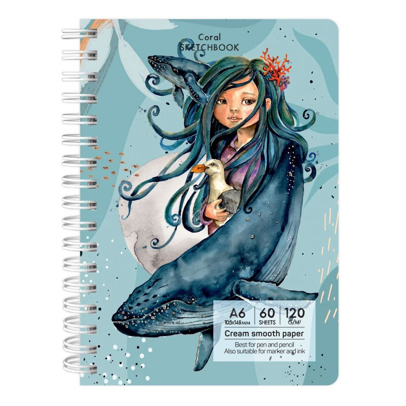 Kroužkový blok Coral (120g/m2, 60 listů) A6