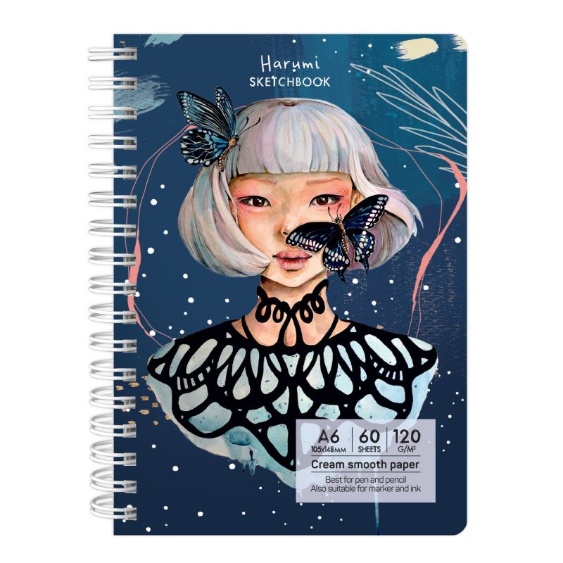 Kroužkový blok Harumi (120g/m2, 60 listů) A6