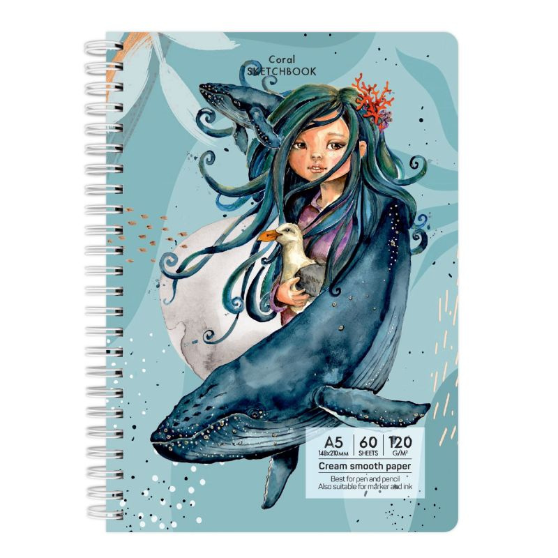 Kroužkový blok Coral (120g/m2, 60 listů) A5