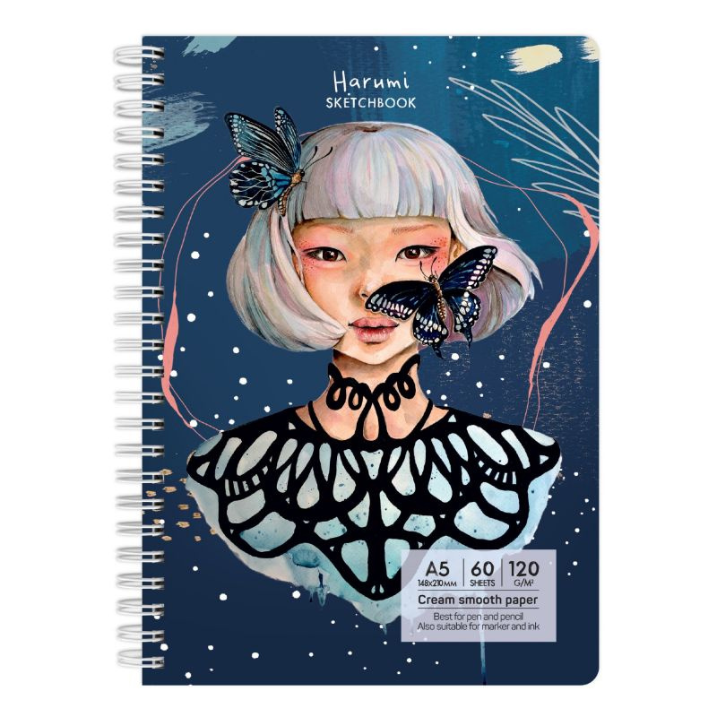 Kroužkový blok Harumi (120g/m2, 60 listů) A5