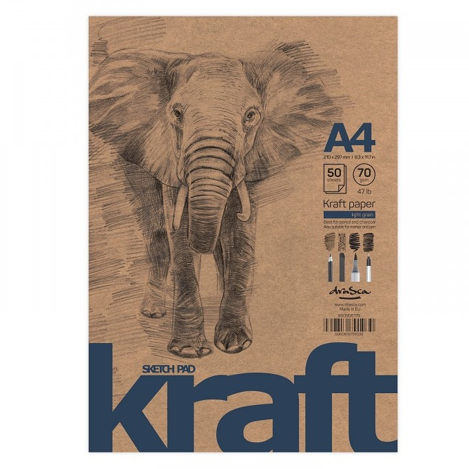 Skicák Elephant Sketch kraft (70g/m2, 50 listů) A4