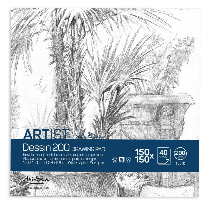 Skicák Artist Dessin 200 bílý (200g/m2, 40 listů) 15x15cm