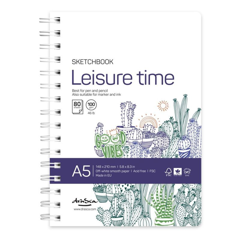 Kroužkový blok Leisure Time (100g/m2, 80 listů) A5