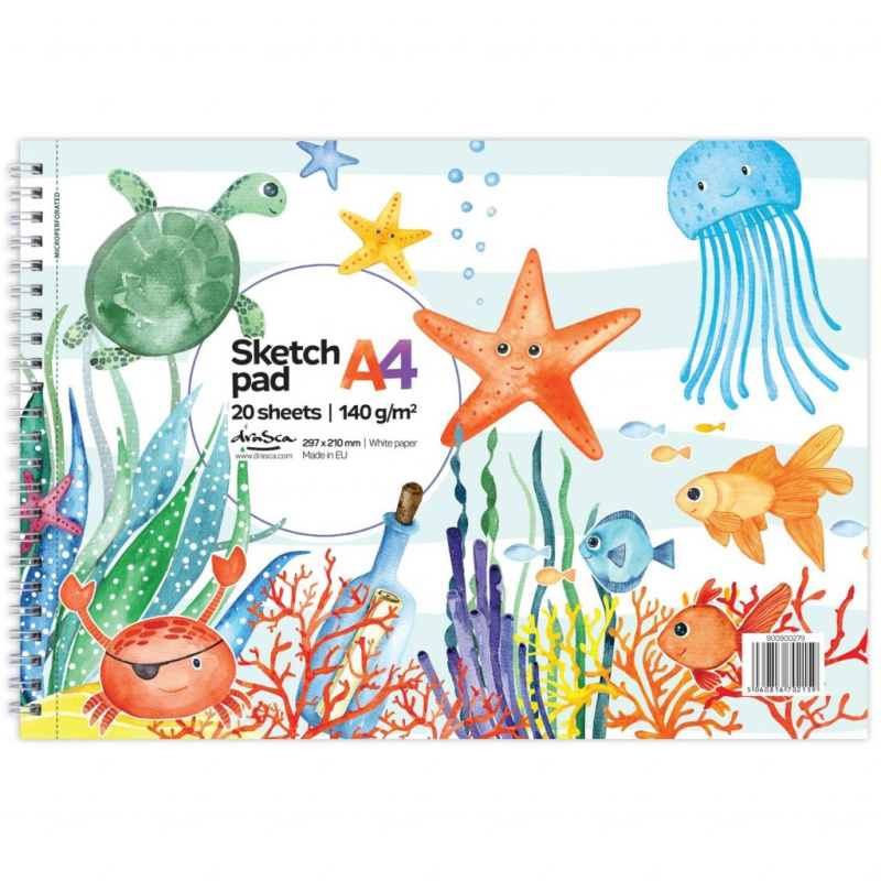 Kroužkový blok Mořský svět (140g/m2, 20 listů) A4