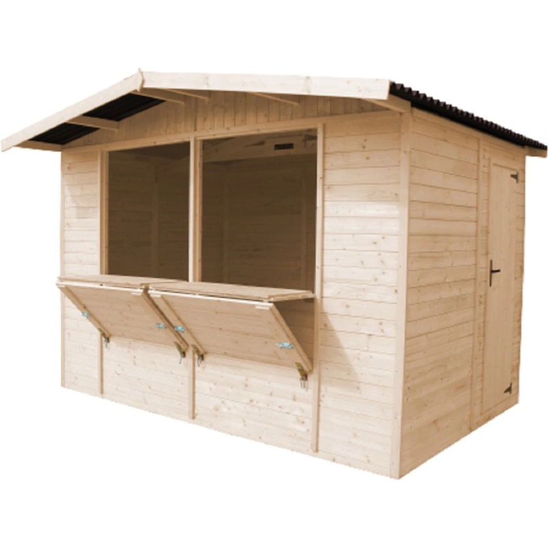 Timbela Dřevěný prodejní stánek M150 se 2 pulty, 199 x 303 cm