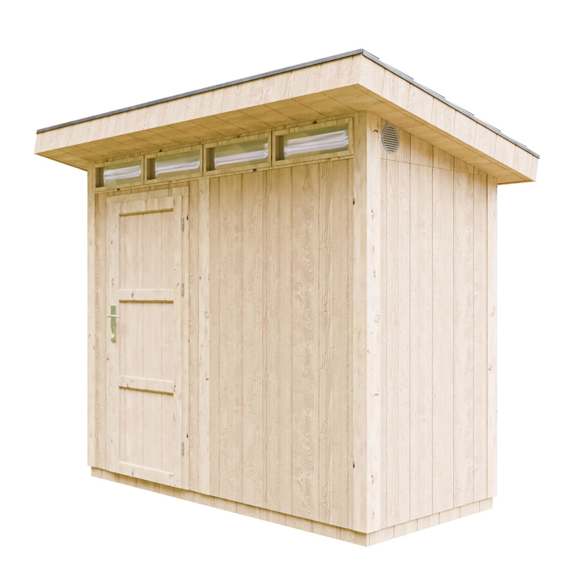 Timbela Dřevěný zahradní domek M901 plochá střecha, s podlahou, 161 x 294 cm