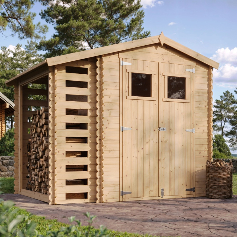 Timbela Dřevěný zahradní domek M386+M386G s podlahou, 256 x 200 cm