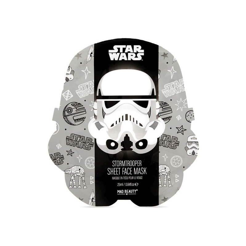 Mad Beauty Star Wars Storm Trooper hydratační plátýnková maska s výtažkem zeleného čaje 25 ml