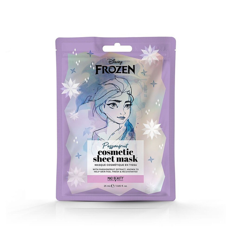 Mad Beauty Frozen Elsa plátýnková maska s rozjasňujícím a hydratačním účinkem 25 ml