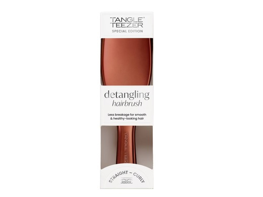 Tangle Teezer Ultimate Detangler Chrome plochý kartáč na rovné a kudrnaté vlasy Chocolate Bronze 1 ks