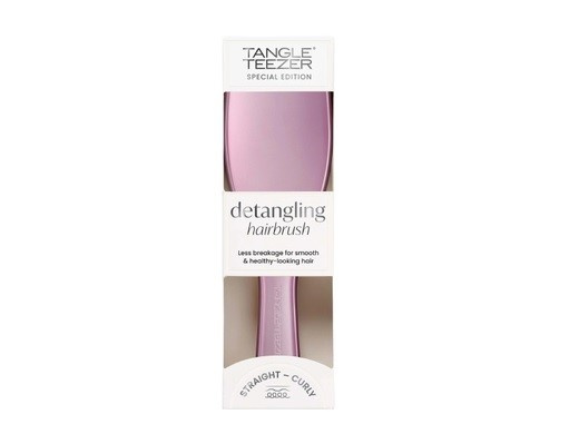 Tangle Teezer Ultimate Detangler Chrome plochý kartáč na rovné a kudrnaté vlasy Mauve Copper 1 ks
