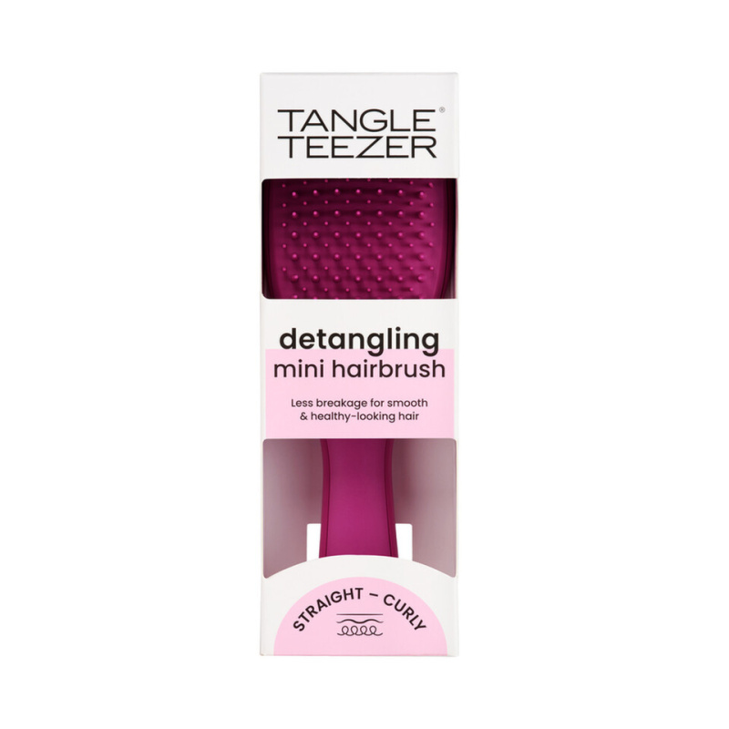Tangle Teezer The Ultimate Detangler Mini plochý kartáč na rovné a kudrnaté vlasy Electric Raspberry 1 ks