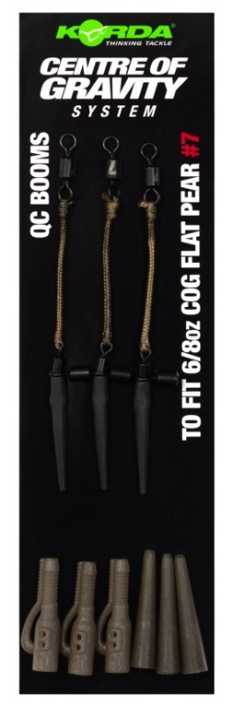 Korda montáž centre of gravity boom qc flat pear 3 ks - 6/8 oz