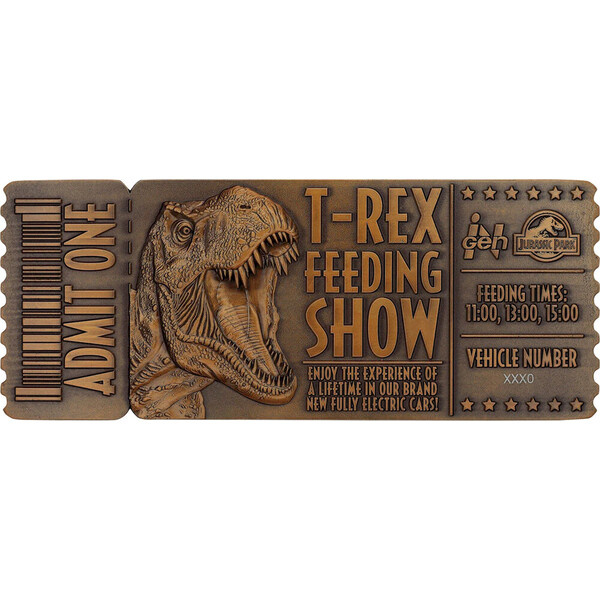 Kovová sběratelská vstupenka JURSKÝ PARK