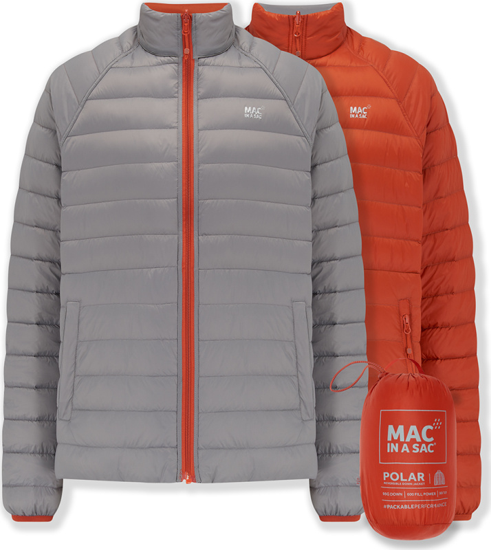 MAC IN A SAC Pánská péřová oboustranná bunda MAC Polar Burnt Orange/grey Velikost: L